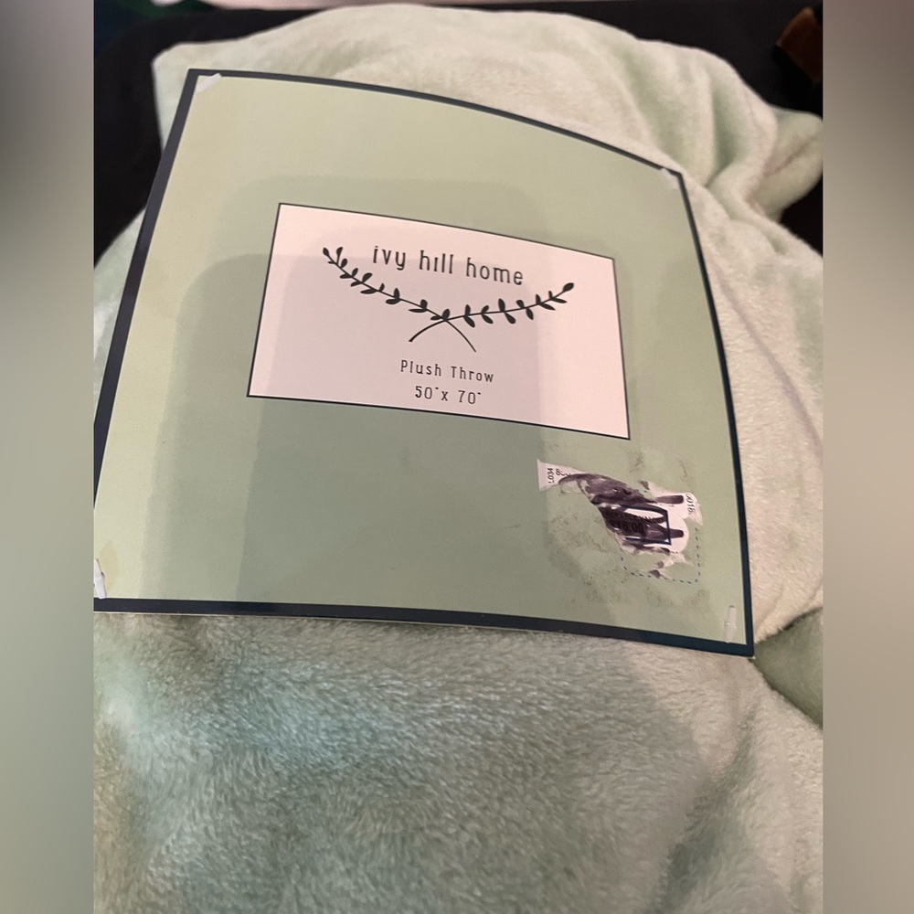 Ivy Hill Home Solid Seafoam Green 50 x 70 SOFT PLUSH Throw Blanket NWT
